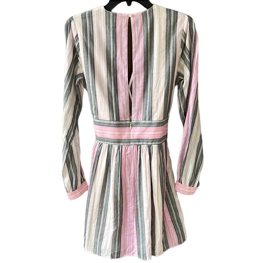 Robert Rodriguez Organic Cotton Nova Stripe Long Sleeve Fit & Flare Mini Dress 4 - Picture 9 of 12